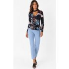 Tezenis virágmintás pamut peplum felső