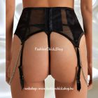 Tezenis szatén harisnyatartó kristályokkal díszített lánccal