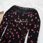 Tezenis hosszú ujjú málna mintás top rugalmas viszkózból