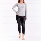 Tezenis bordázott hosszú ujjú top csipkével