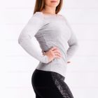 Tezenis bordázott hosszú ujjú top csipkével