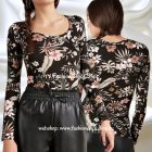 Tezenis hosszú ujjú top rugalmas viszkózból