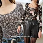 Tezenis hosszú ujjú top rugalmas viszkózból