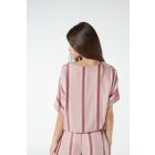 Intimissimi fényes csíkos rövid ujjú vászonfelső