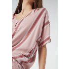 Intimissimi fényes csíkos rövid ujjú vászonfelső