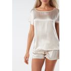 Intimissimi rövid ujjú selyem top kimonó szabással