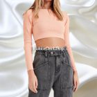 Tezenis hosszú ujjú bordázott crop top