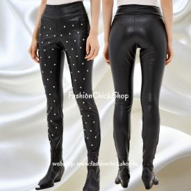 Calzedonia bőrhatású leggings szegecses rátéttel