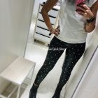 Calzedonia bőrhatású leggings szegecses rátéttel