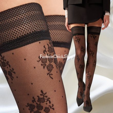 Calzedonia 30 denes virágmintás tüll combfix