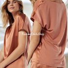 Intimissimi rövid ujjú selyem top kimonó szabással