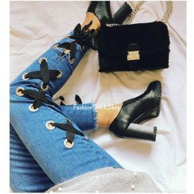 Calzedonia keresztezett szalagmintás farmernadrág